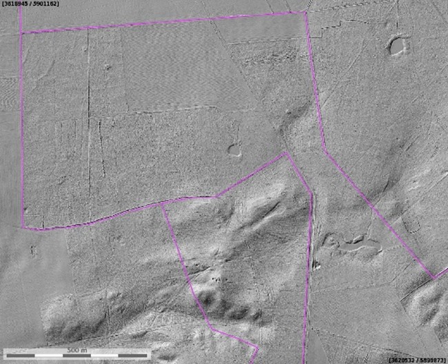Luftbild mit einer Aufnahme mittels digitaler Luftbildarchäologie