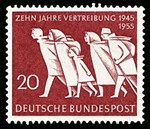 Bundesdeutsche Briefmarken der Jahrgänge 1955 und 1965
