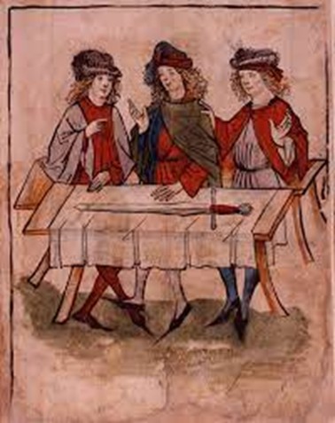 Historische Darstellung eines Femegerichts