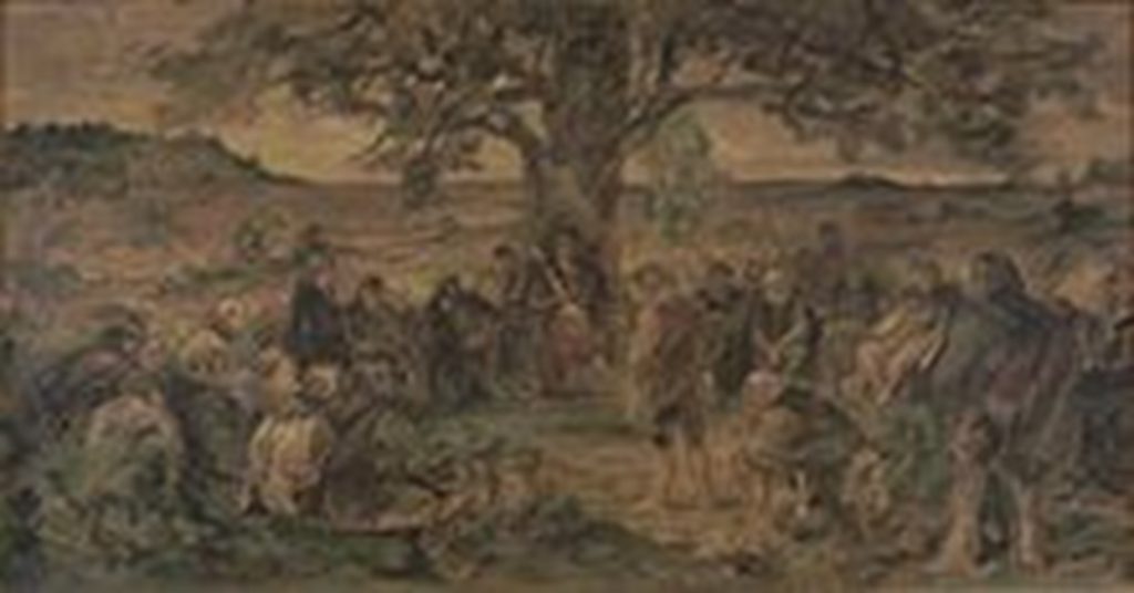 Ein Gogericht im Mittelalter unter einem Gerichtsbaum