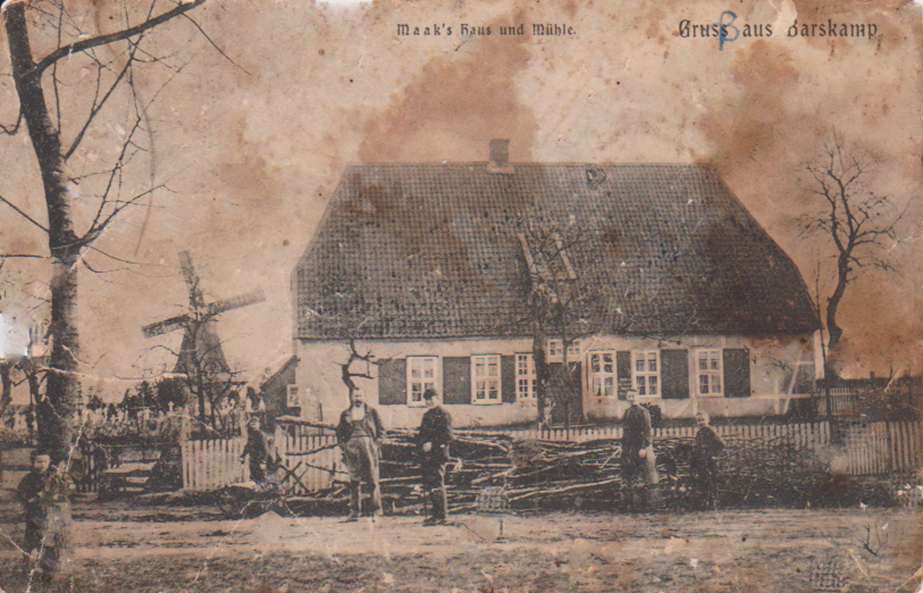 Der Vogthof an der Tostergloper Str. Mit dem damaligen Besitzer Johannes Maak.
