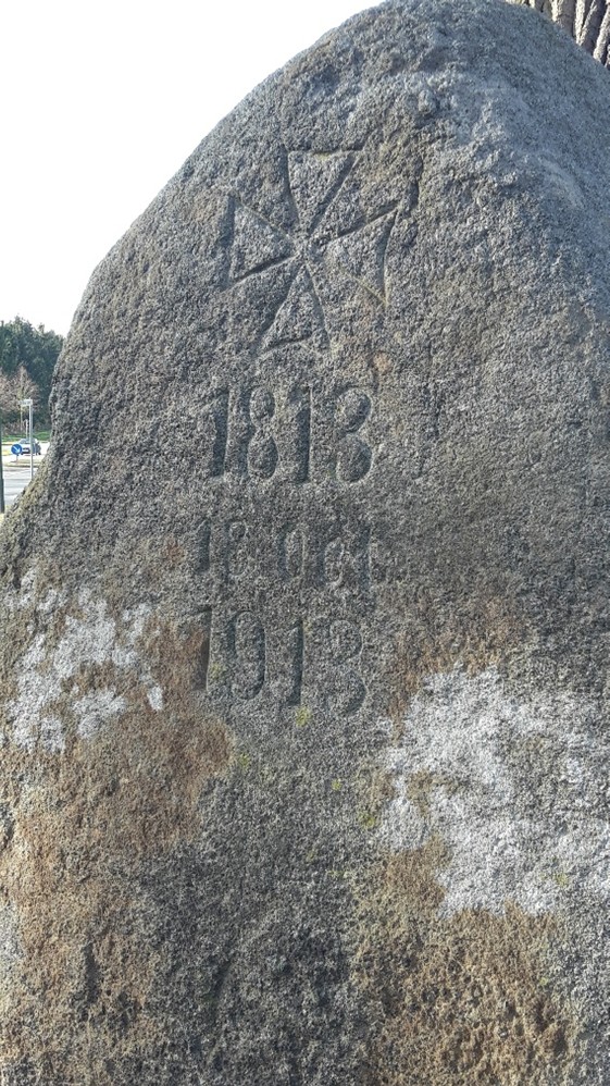 Gedenkstein zur Völkerschlacht bei Leipzig, 1813, auf dem Barskamper Markt