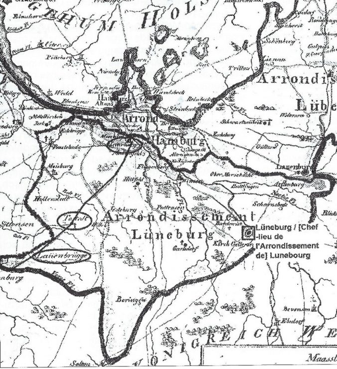 Karte des Arrondissement Lüneburg