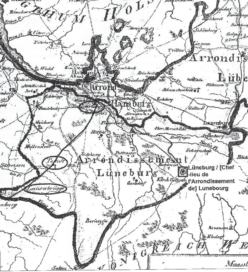 Karte des Arrondissement Lüneburg