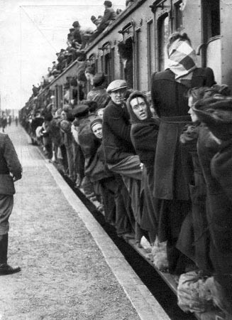 Ein Zug voll mit Hamsterfahrern