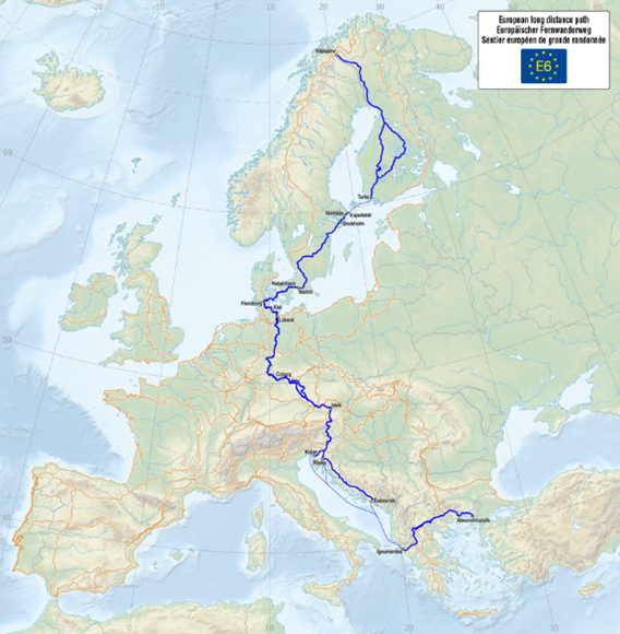 Europäischer Fernwanderweg 6 Ostsee, Wachau und Adria - Entnommen, Wikipedia