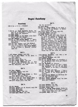 Liste, Vogtei Barskamp, Kreisarchiv Lüneburg
