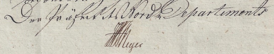 Unterschrift von Heinrich August Meyer