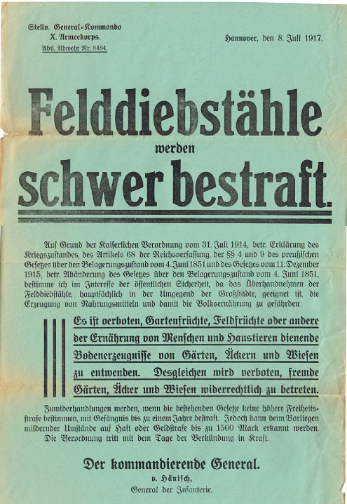 Stadtarchiv Bleckede, auch der Diebstahl von Feldfrüchten wurde schwer bestraft.