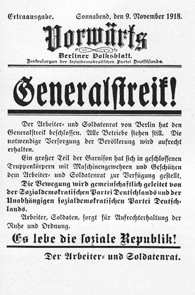 ©Rosa Luxemburg Stiftung Plakat, Aufruf des Arbeiter- und Soldatenrat. Plakat ist gemeinfrei