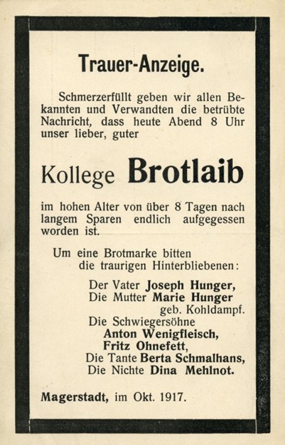 Flugblatt auch als Postkarte, Verfasser unbekannt