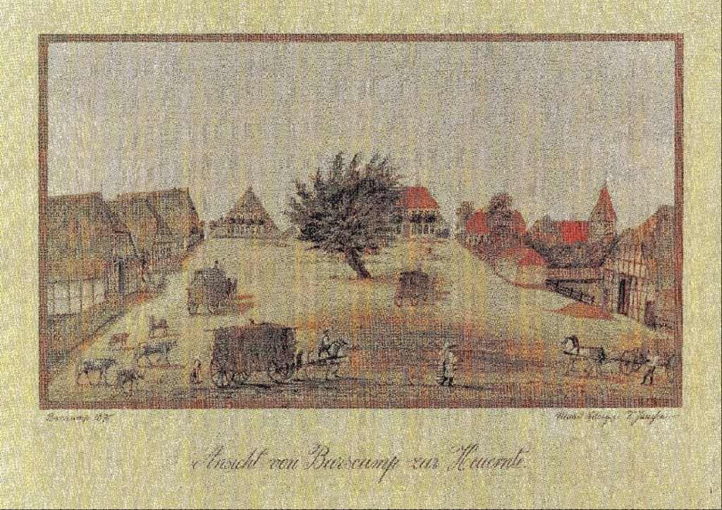 Idealisiertes Bild vom Marktplatz zur Heuernte