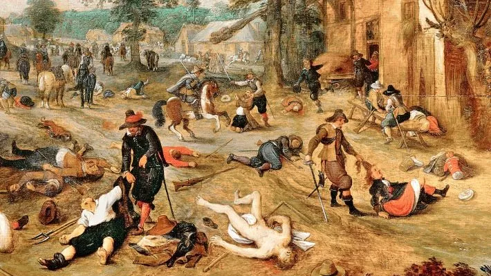 Gemälde, Das Leiden der Zivilisten, der Künstler ist unbekannt