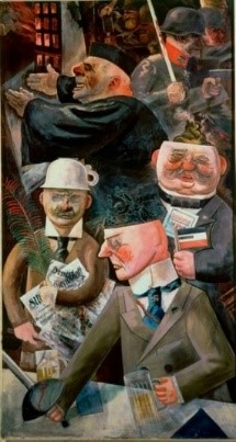 George Grosz, „Stützen der Gesellschaft“ (1926), Öl auf Leinwand