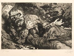 Otto Dix, "Der Krieg, Verwundeter" (1924), Radierung