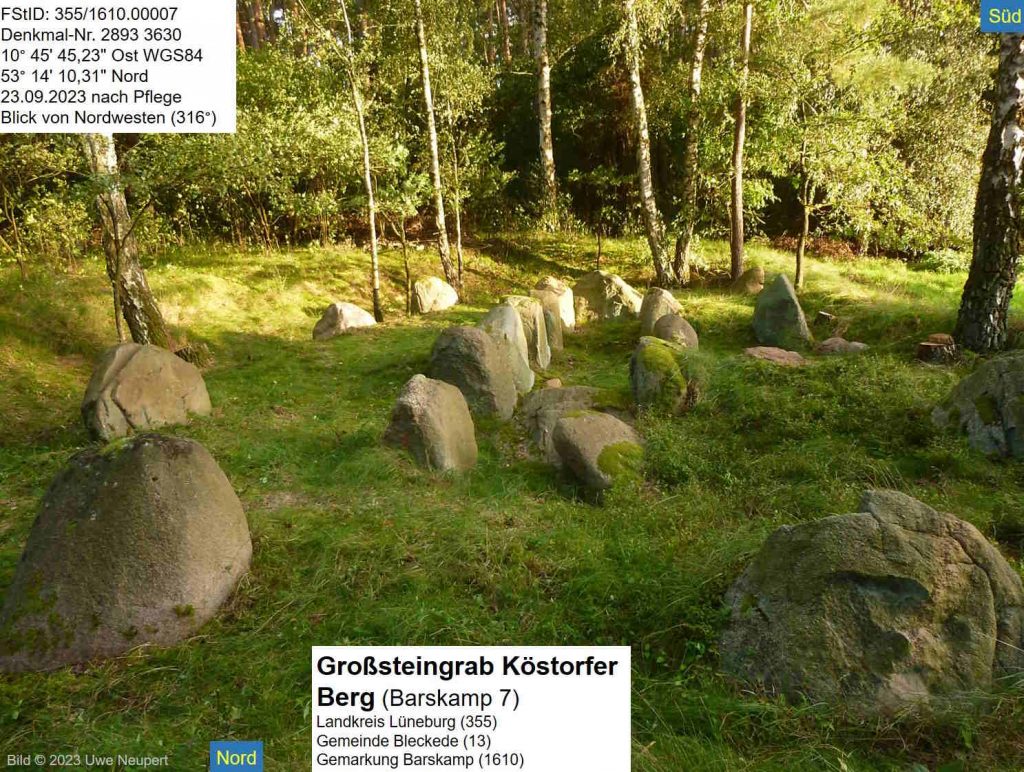 Großsteingrab Köstorfer Berg (Barskamp 7) nach Denkmalpflege, Blick von Nordwesten, Bild von Uwe Neupert