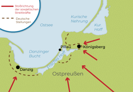 Die Einschiffung erfolgt am Hafen von Pillau