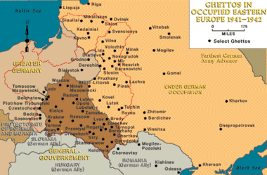 Karte der Juden-Ghettos in Osteuropa 1941–1945